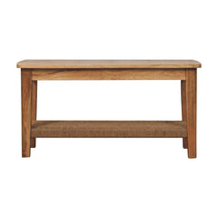 Rope Coffee Table, Open Shelf, Light Brown