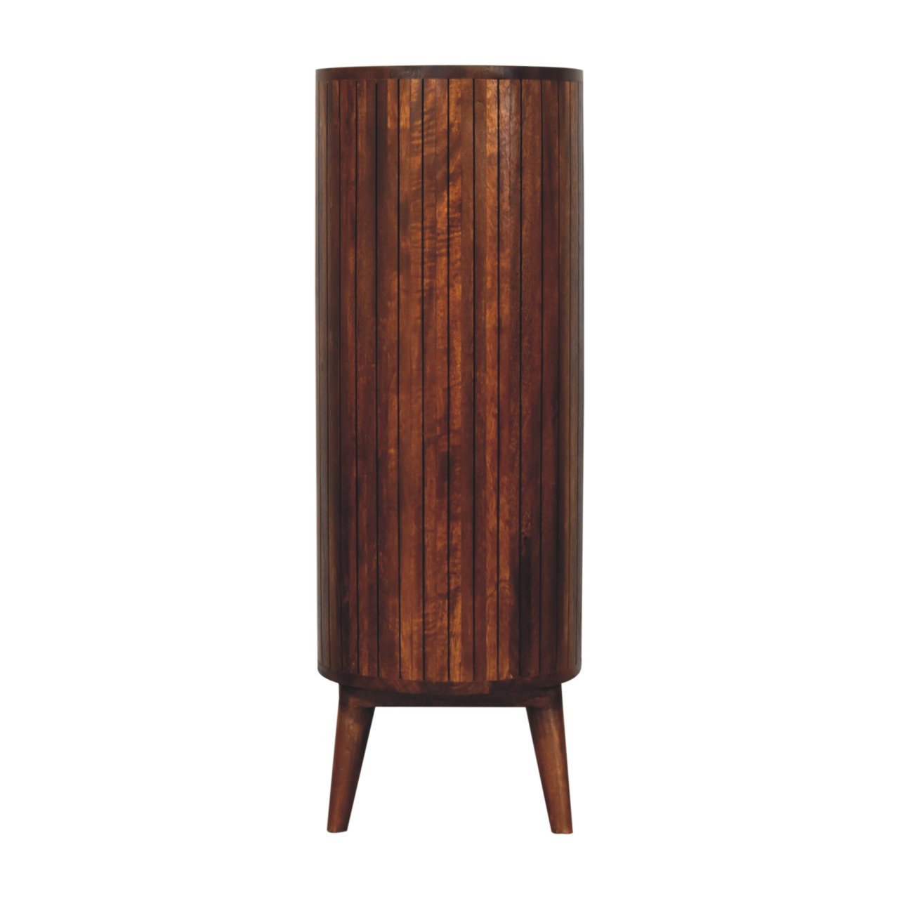 Cortez Chestnut Open Cabinet, 3-Open Shelves, Nordic Legs, Dark Brown