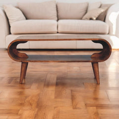 Solid Wood Amaya Nordic Style Honey Caramel Coffee Table, Brown