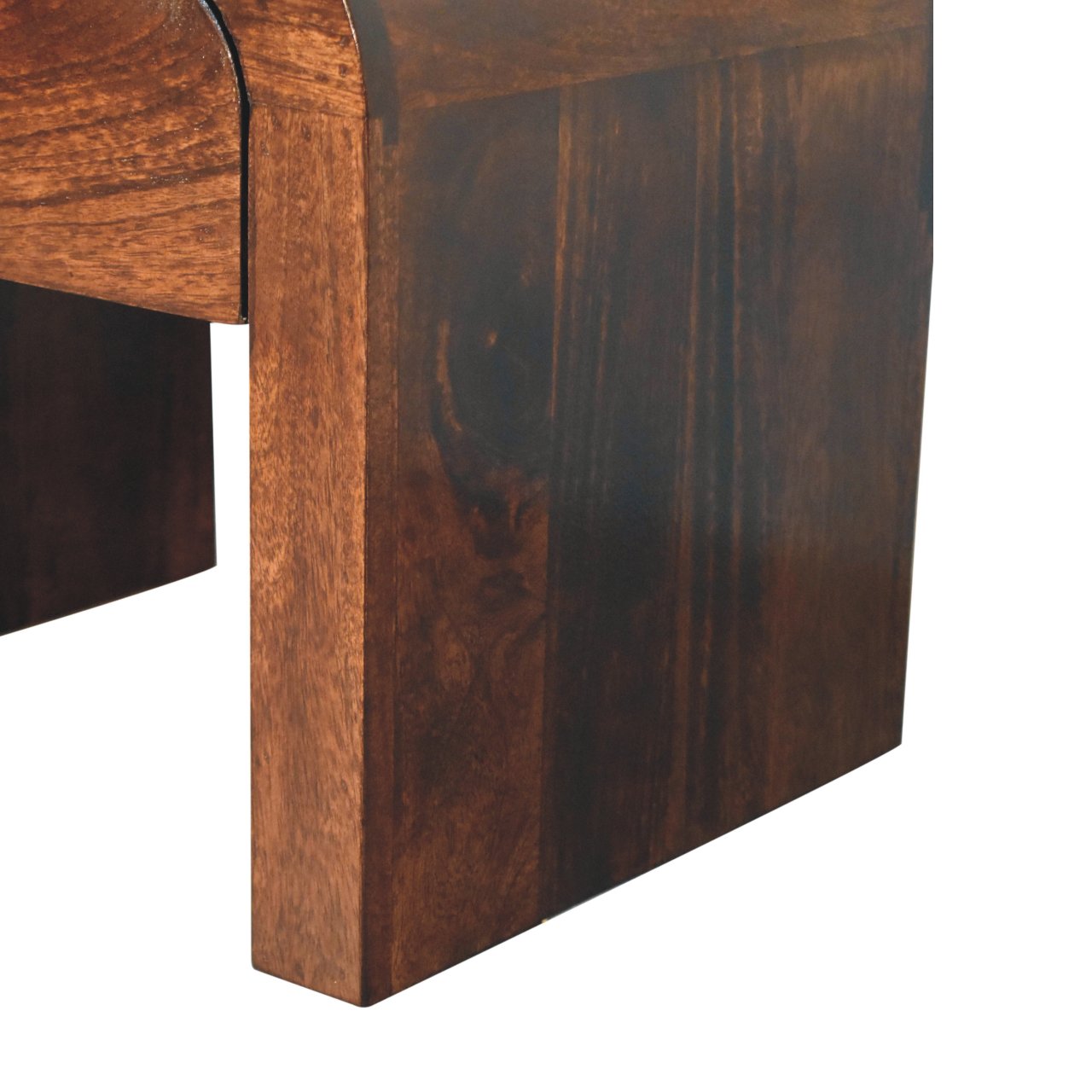 Solid Wood California Walnut Disc Nightstand, 1-Drawer