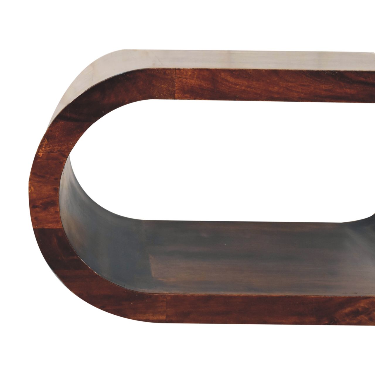 Solid Wood Amaya California Walnut Coffee Table, Oval, Brown