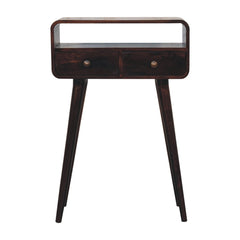 Solid Wood Mini California Walnut Curved Console Table