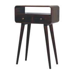 Solid Wood Mini California Walnut Curved Console Table