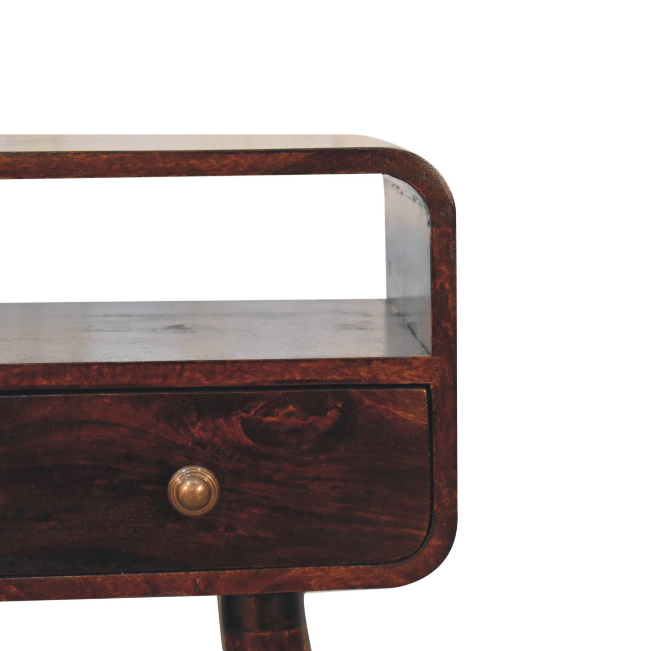 Solid Wood Mini California Walnut Curved Console Table
