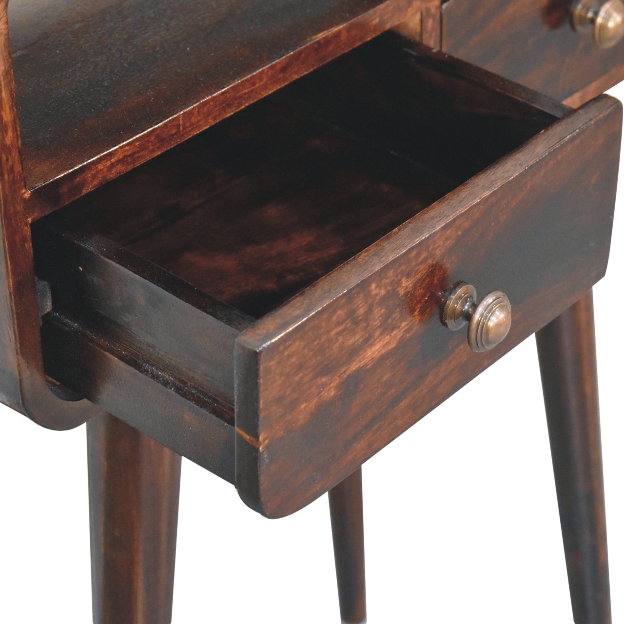 Solid Wood Mini California Walnut Curved Console Table