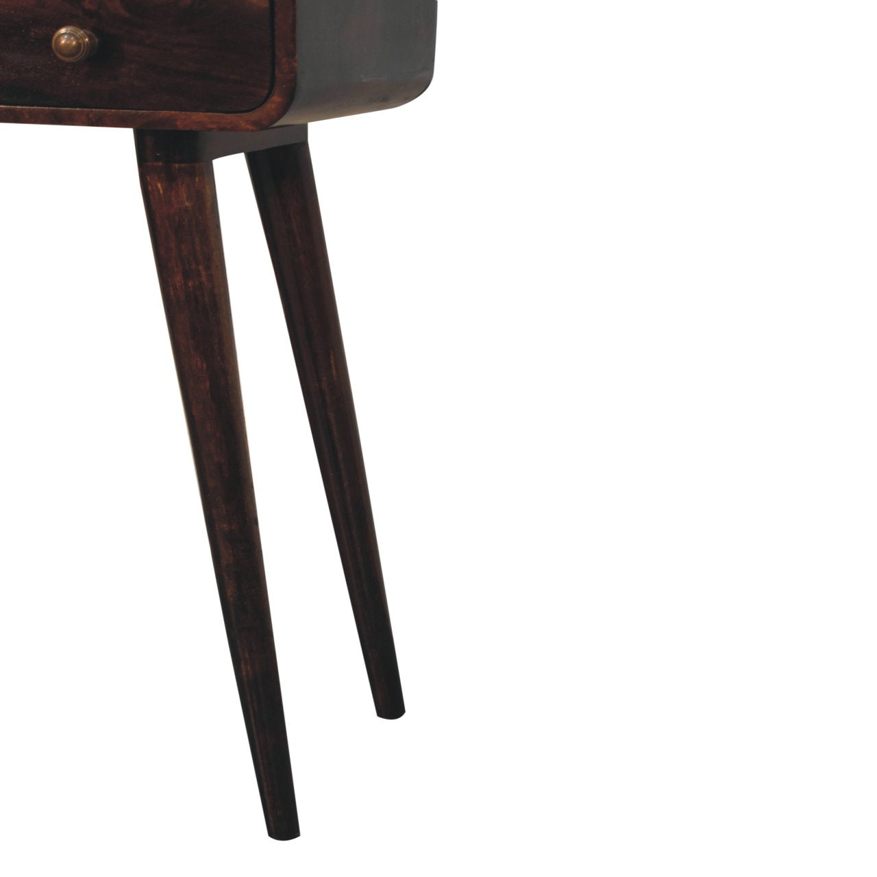 Solid Wood Mini California Walnut Curved Console Table