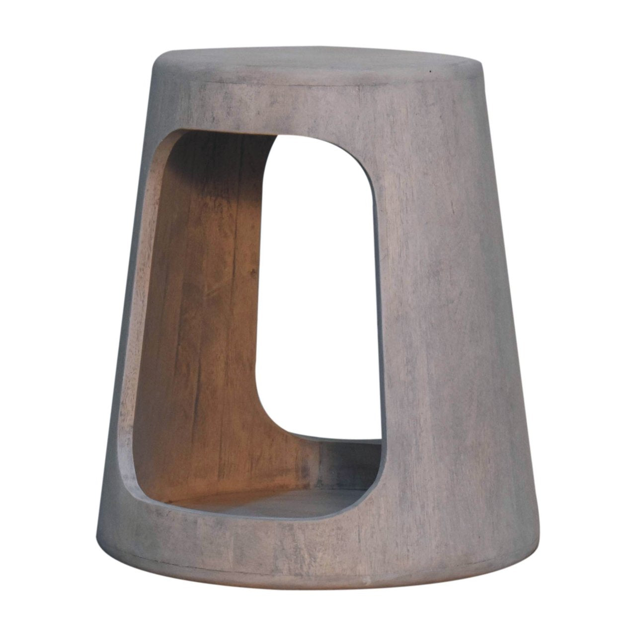Solid Wood Acid Wash Side Table, Open-Storage