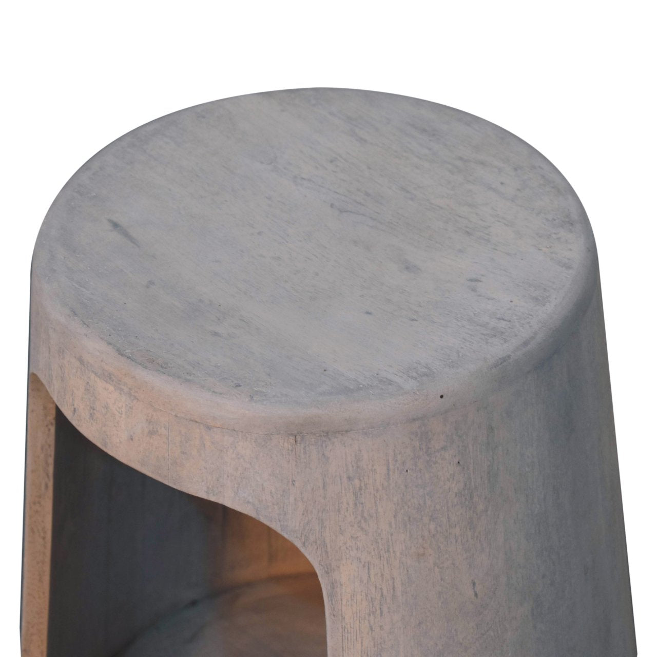 Solid Wood Acid Wash Side Table, Open-Storage
