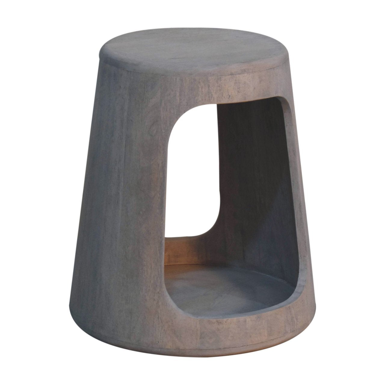 Solid Wood Acid Wash Side Table, Open-Storage