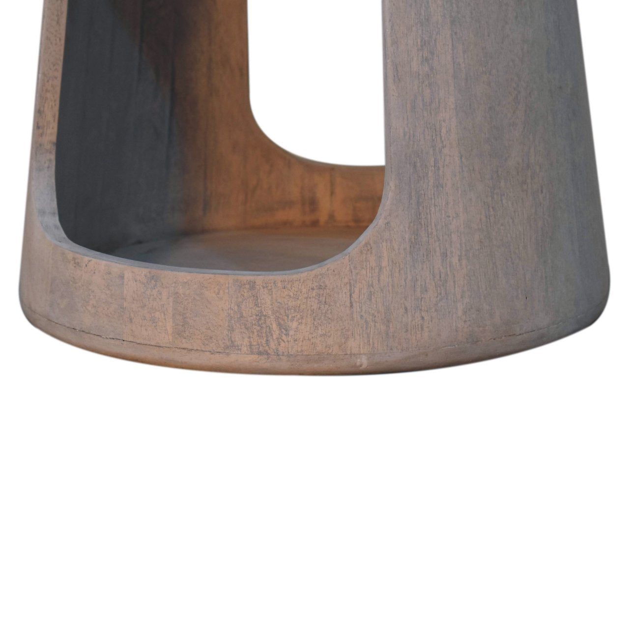 Solid Wood Acid Wash Side Table, Open-Storage
