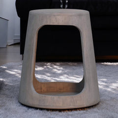 Solid Wood Acid Wash Side Table, Open-Storage