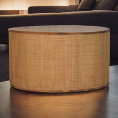 Artisan Furniture Solid Wood Larissa Round Coffee Table, Brown