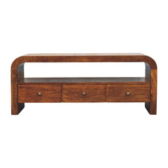 Solid Wood Darcy Media unit, 3-Drawers, 1 Open Shelf, Chestnut, Brown