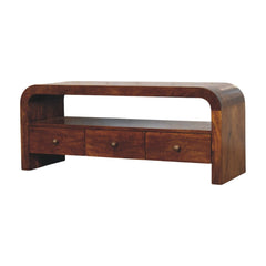 Solid Wood Darcy Media unit, 3-Drawers, 1 Open Shelf, Chestnut, Brown