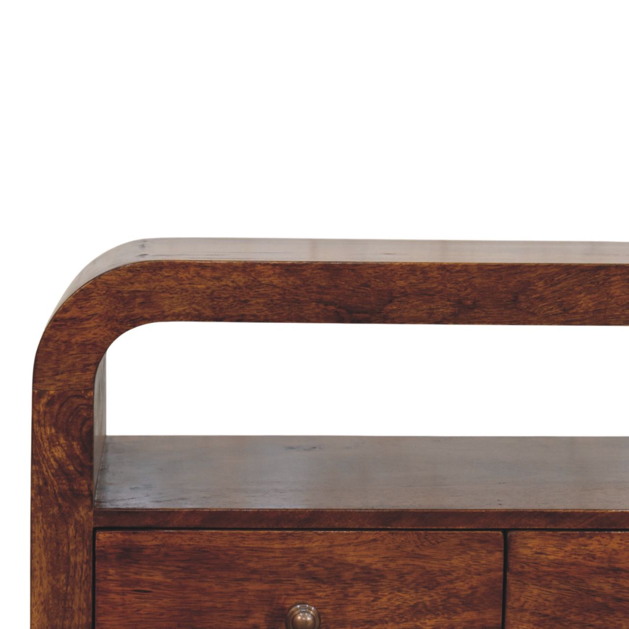 Solid Wood Darcy Media unit, 3-Drawers, 1 Open Shelf, Chestnut, Brown