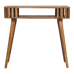 Slatted Oak-ish Console, 1 Open Shelf, Light Brown