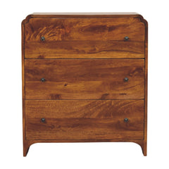 Solid Wood Newton Chest, 3-Drawers, Chestnut, Brown
