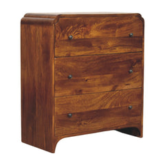 Solid Wood Newton Chest, 3-Drawers, Chestnut, Brown