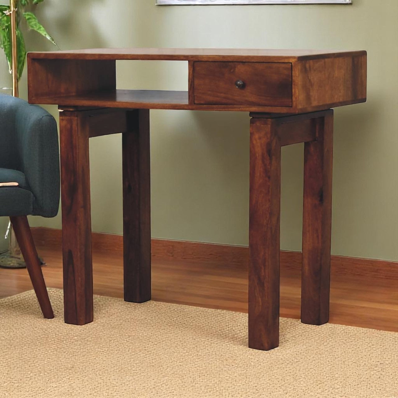 Tula 1 Drawer Chestnut Writing Desk