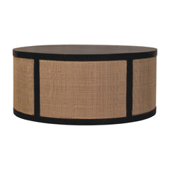 Solid Wood Monaco Round Rattan Centerpiece,Beige & brown