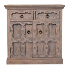 Solid Wood Jaipur Lattice Sideboard,Brown,Storage