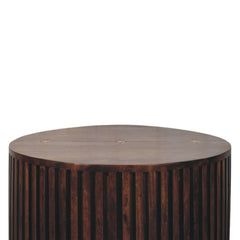 Solid Wood Orion Slatted Coffee Table,Brown With Storage inside