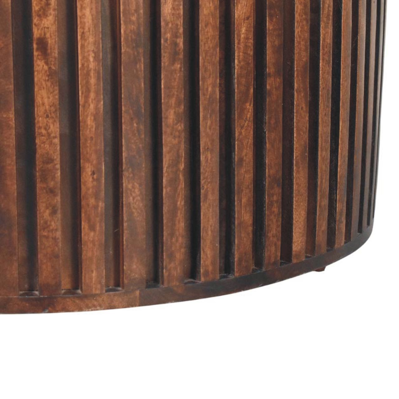 Solid Wood Orion Slatted Coffee Table,Brown With Storage inside