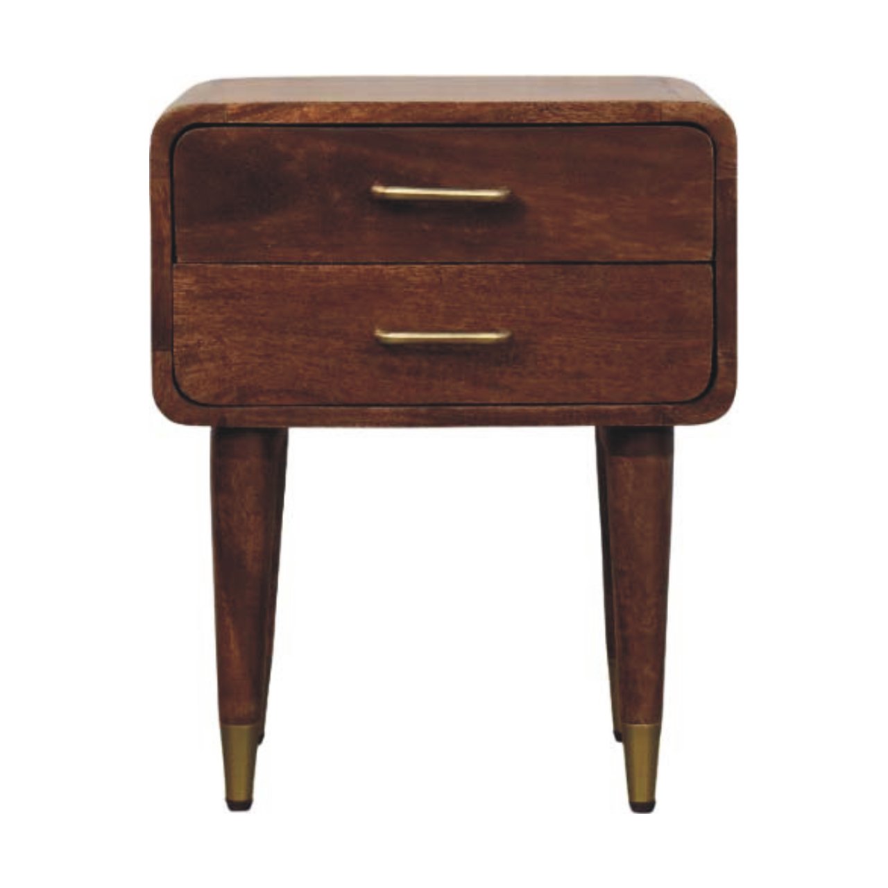Solid Wood Astor 2-Drawer Nightstand,Brown