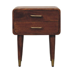 Solid Wood Astor 2-Drawer Nightstand,Brown