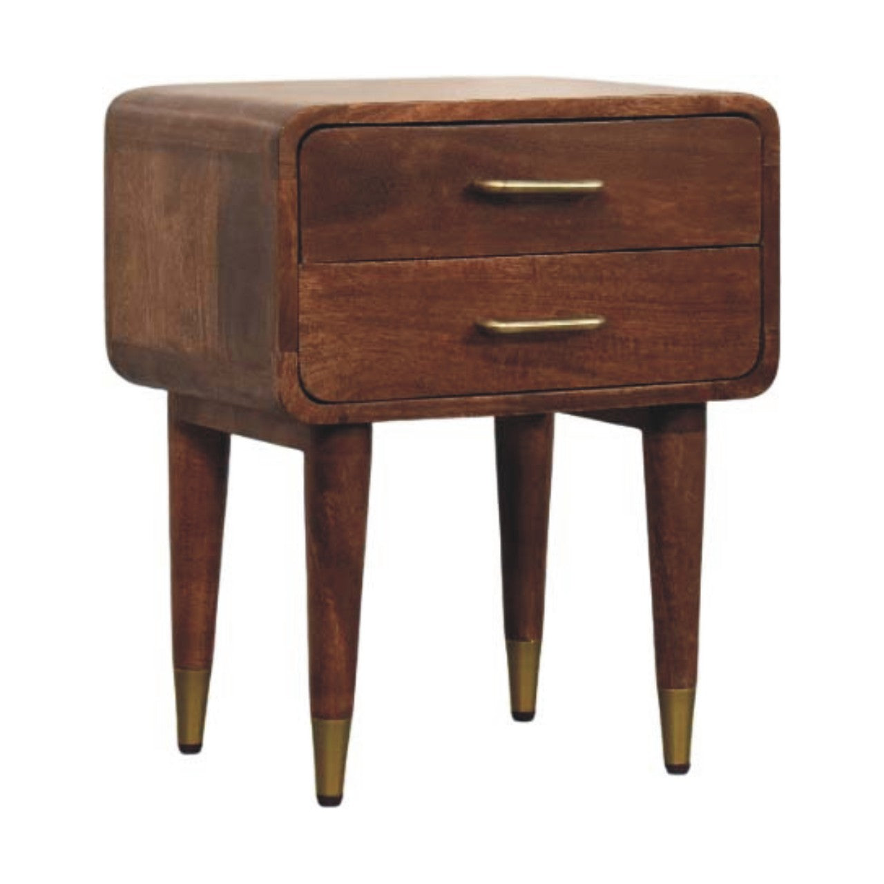 Solid Wood Astor 2-Drawer Nightstand,Brown
