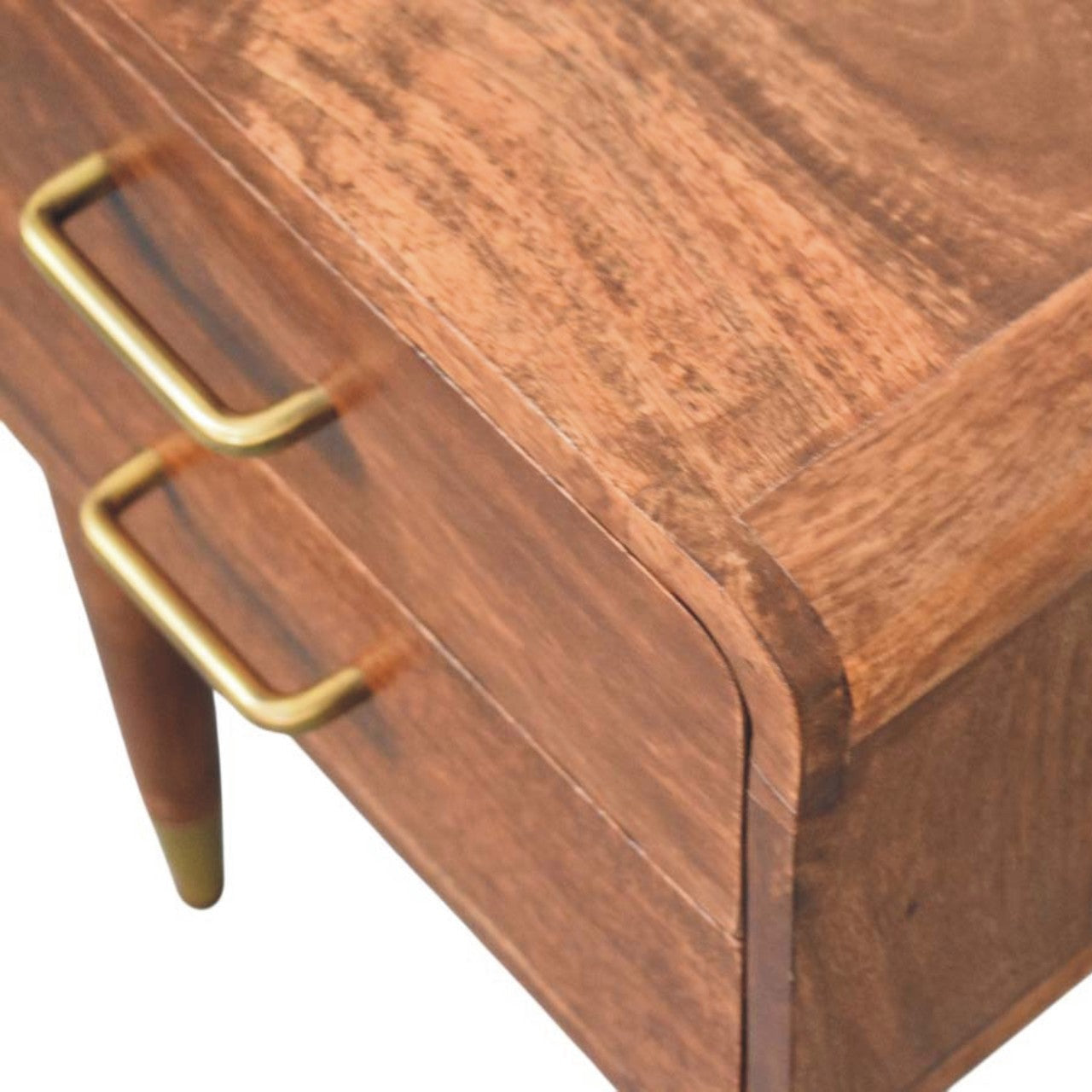 Solid Wood Astor 2-Drawer Nightstand,Brown
