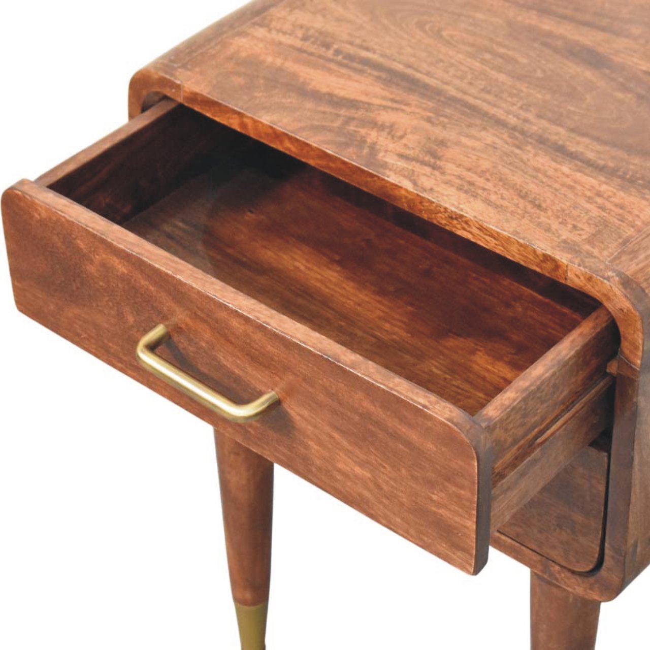 Solid Wood Astor 2-Drawer Nightstand,Brown