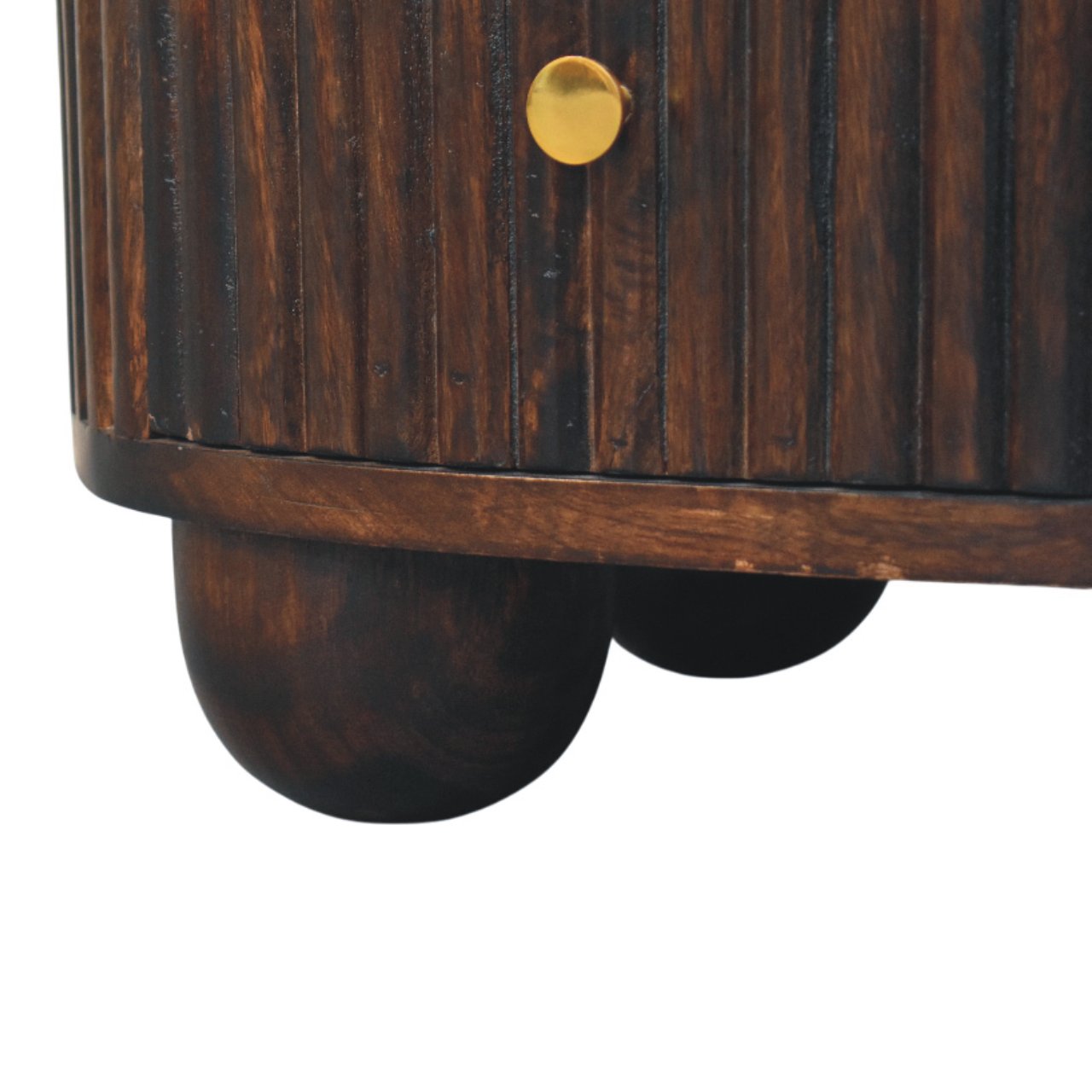 Solid Wood Curved Fluted 3-Drawer Drum Chest,3-Drawers