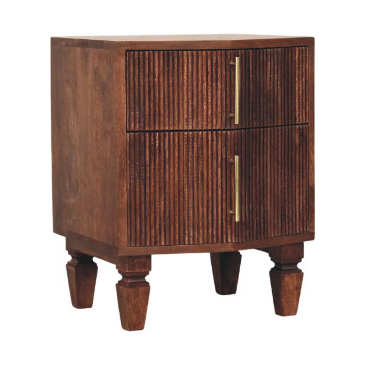 Solid Wood Harper Nightstand,Brown,2-Drawer
