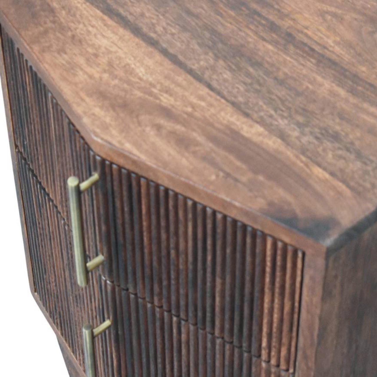 Solid Wood Harper Nightstand,Brown,2-Drawer