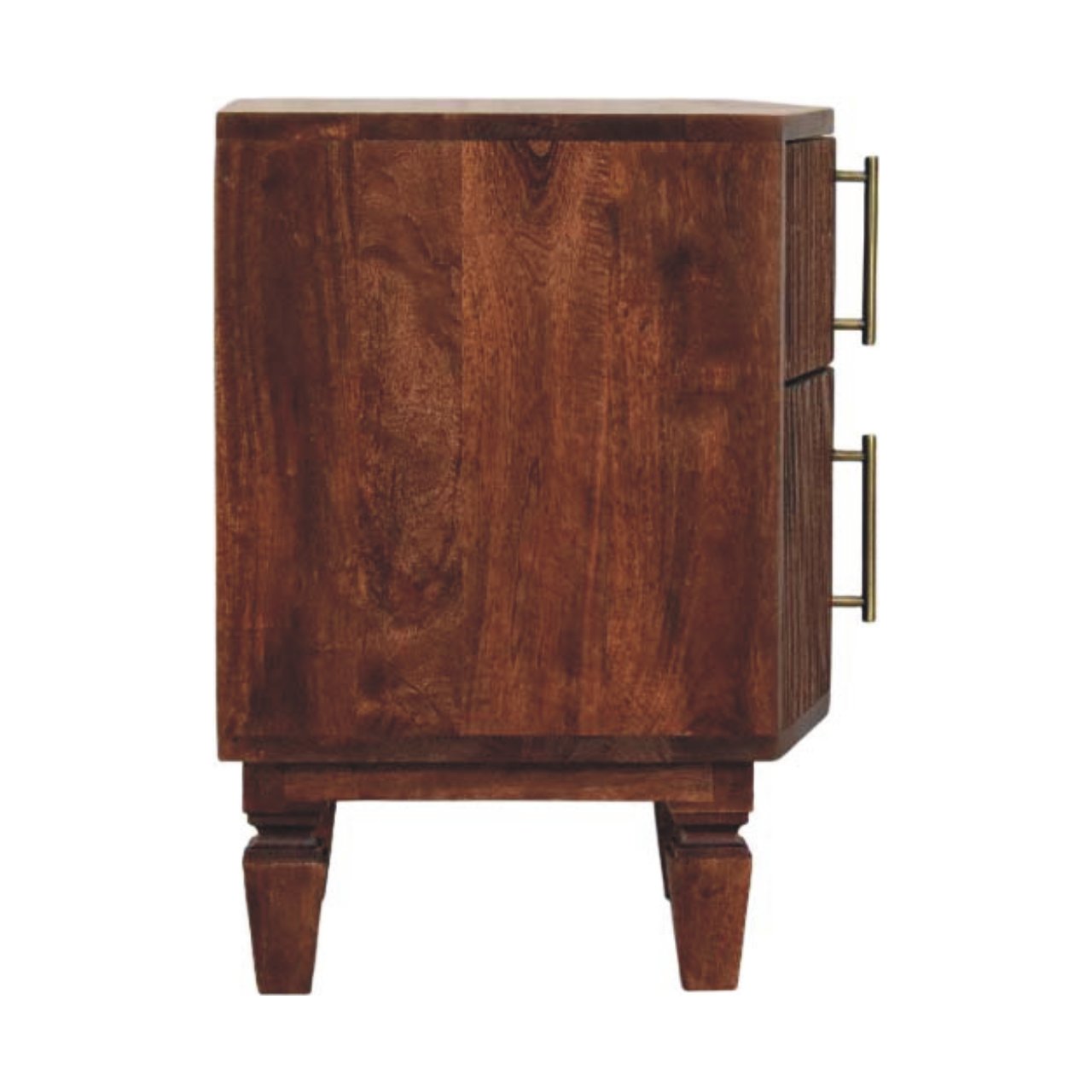 Solid Wood Harper Nightstand,Brown,2-Drawer