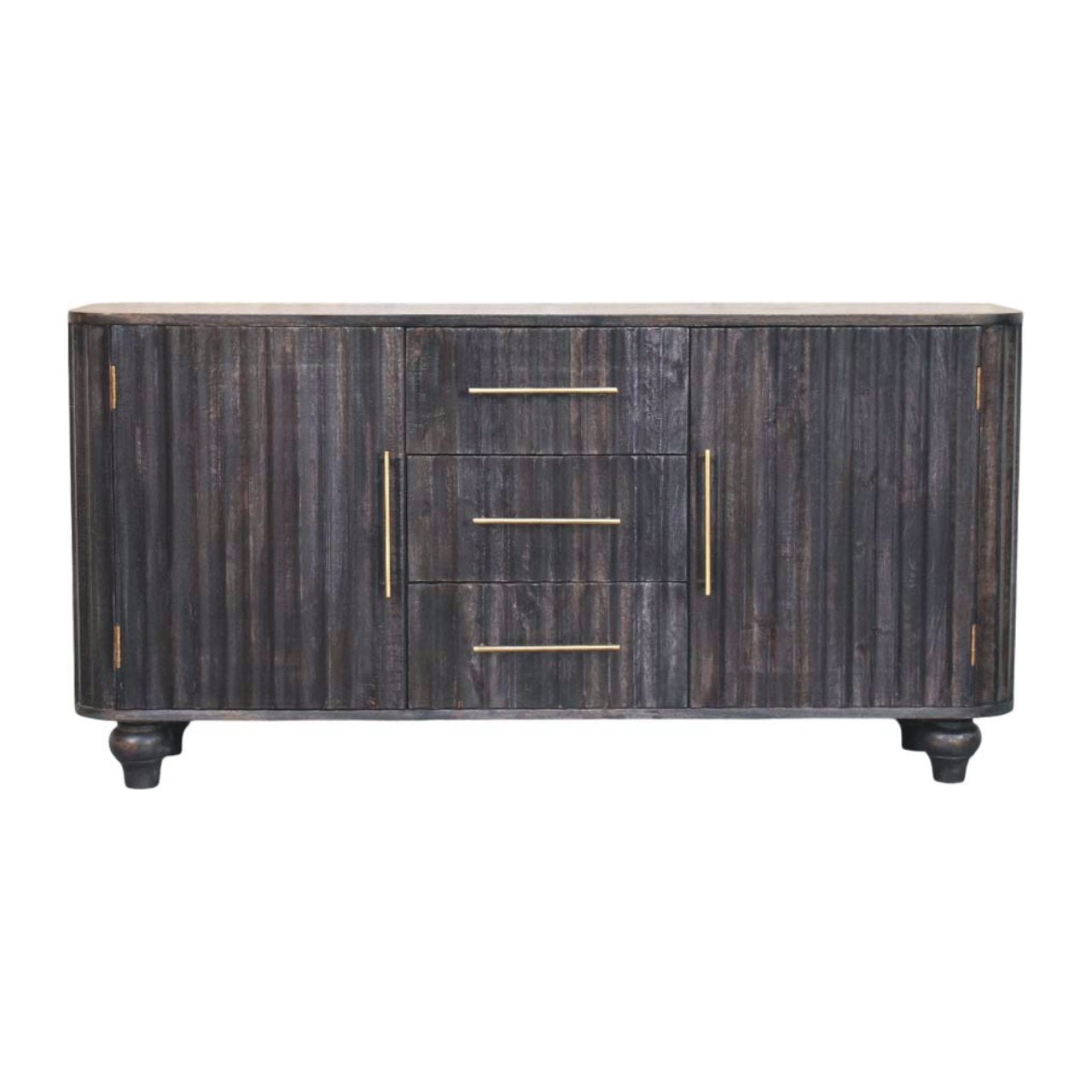 Solid Wood Savoy Sideboard,Grey,2-Doors, 3-Drawers