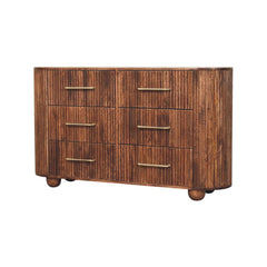 Solid Wood Ridgefront Chest – Roasted Almond,Brown,6-Drawers