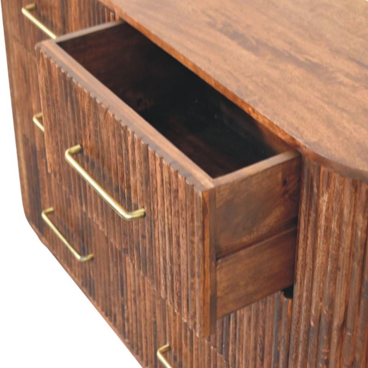 Solid Wood Ridgefront Chest – Roasted Almond,Brown,6-Drawers