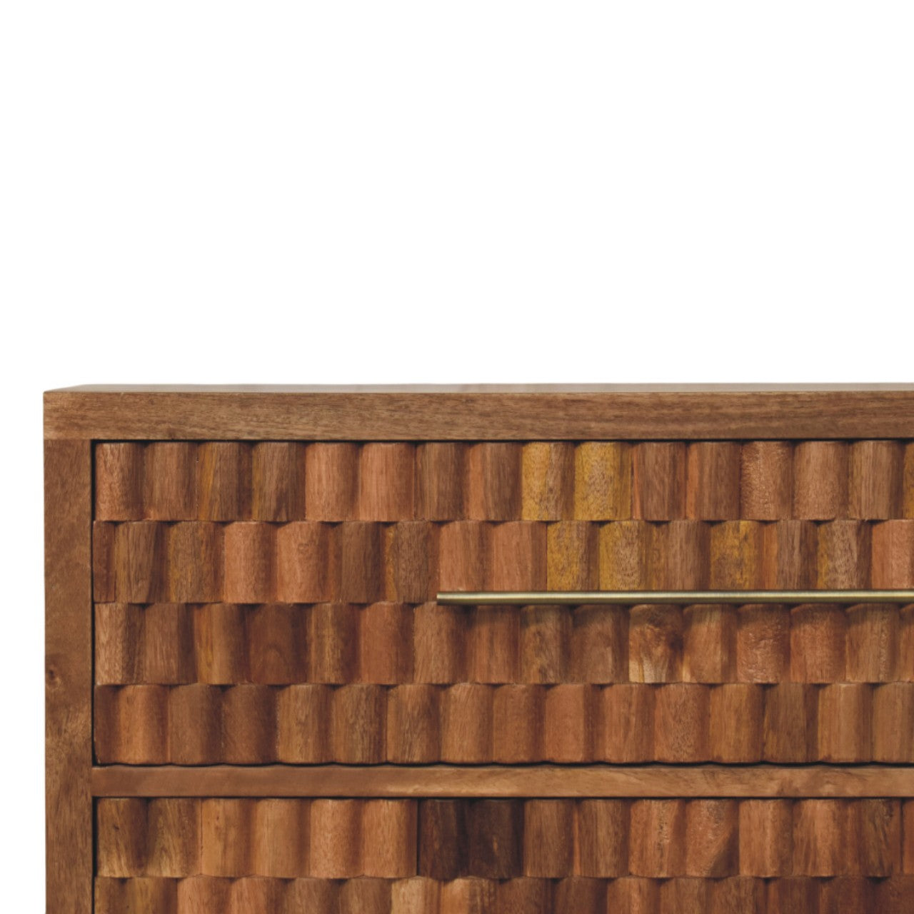 Solid Wood Arno Chest – Teak,Brown,3-Drawers