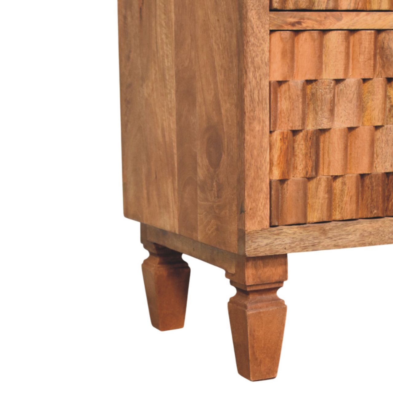Solid Wood Arno Chest – Teak,Brown,3-Drawers