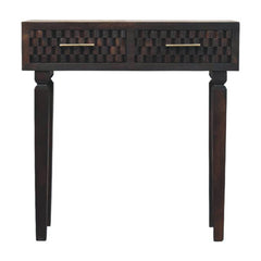 Solid Wood Arno Console Table,Black,2-Drawers