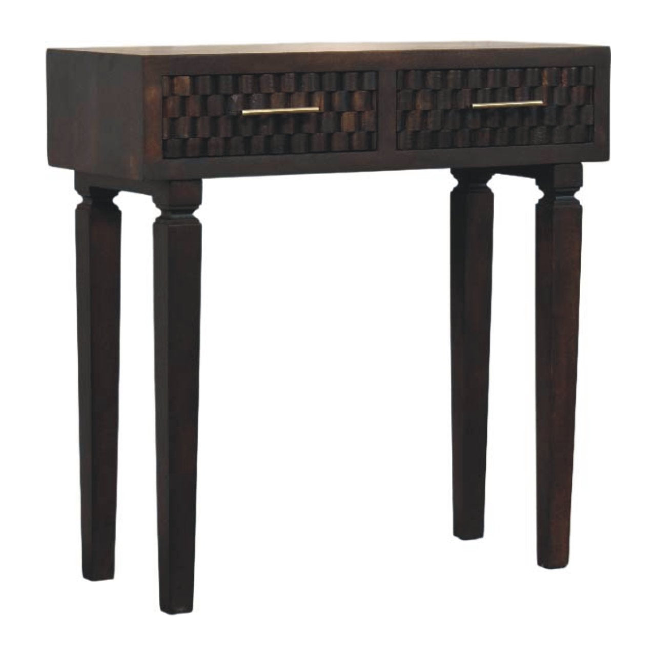 Solid Wood Arno Console Table,Black,2-Drawers