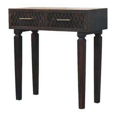 Solid Wood Arno Console Table,Black,2-Drawers