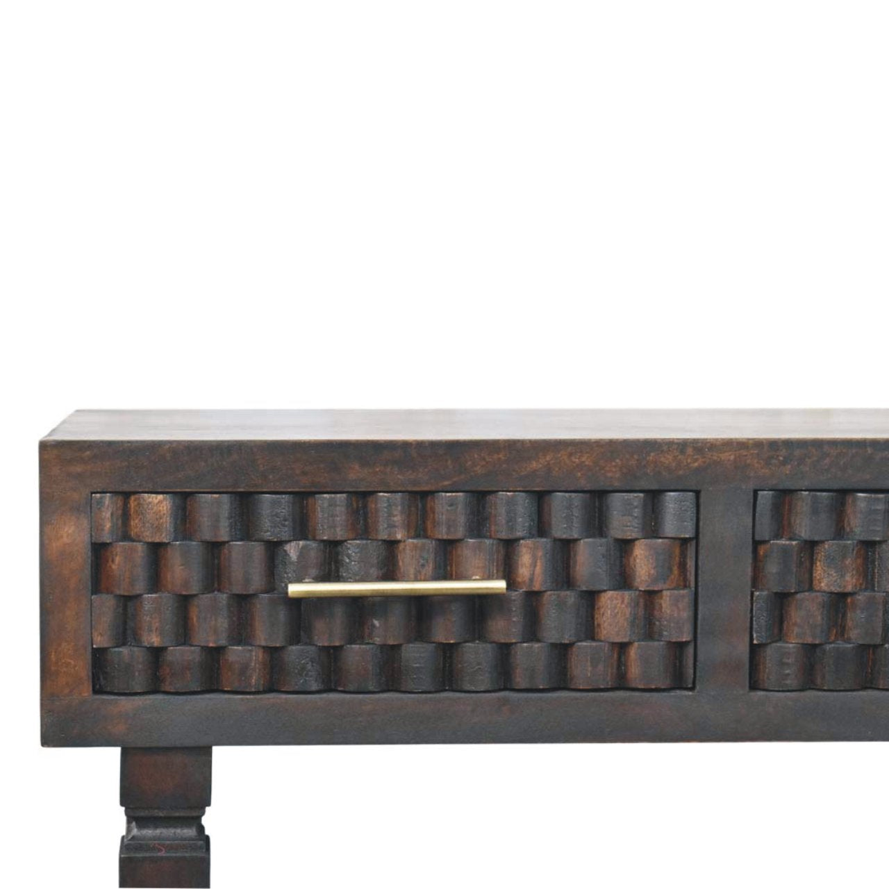Solid Wood Arno Console Table,Black,2-Drawers