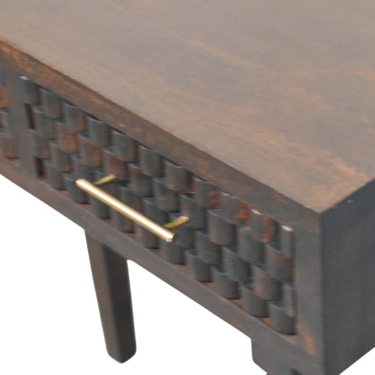 Solid Wood Arno Console Table,Black,2-Drawers