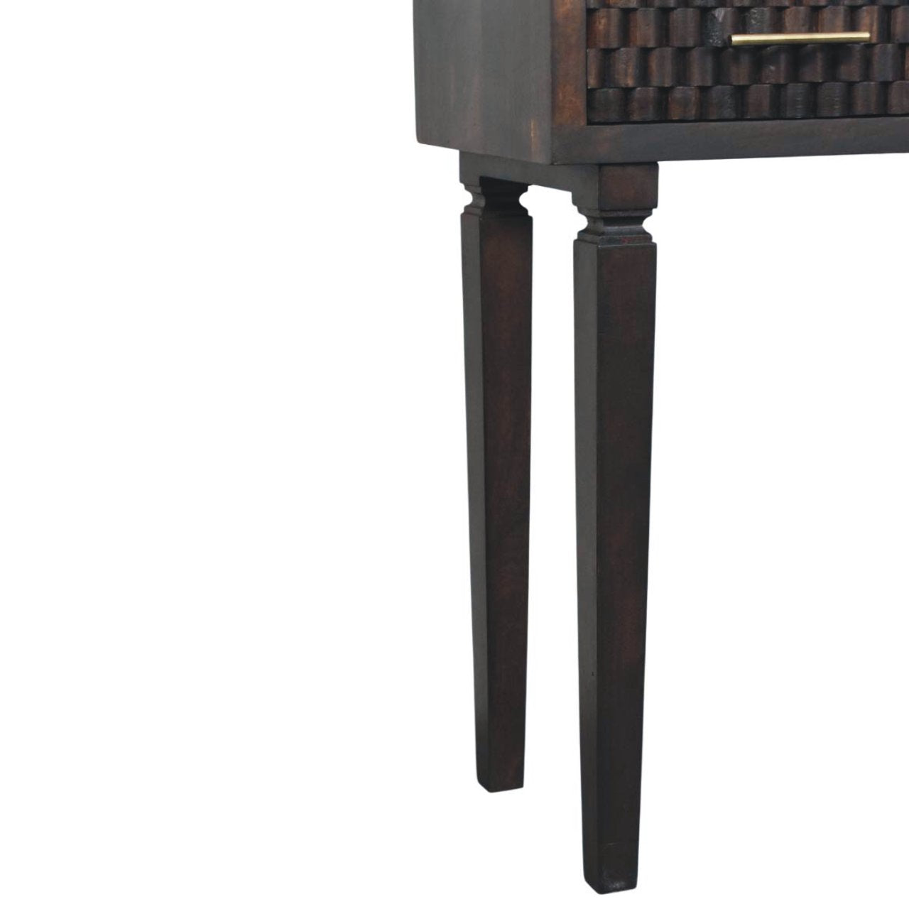 Solid Wood Arno Console Table,Black,2-Drawers