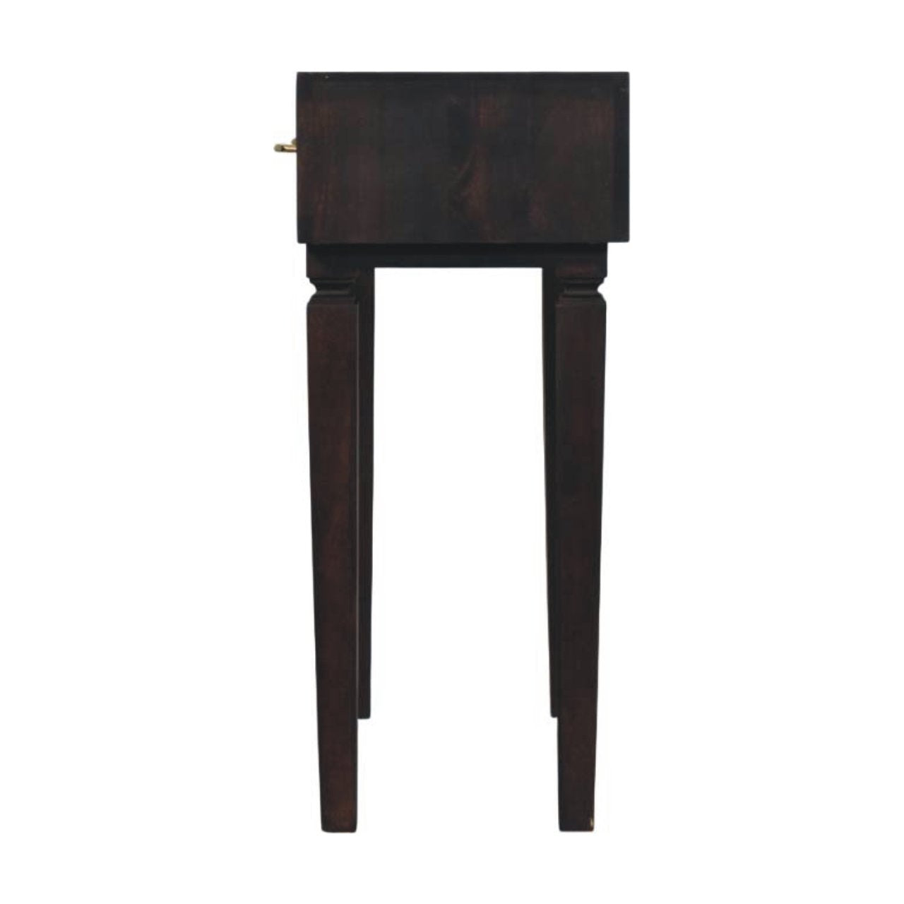 Solid Wood Arno Console Table,Black,2-Drawers