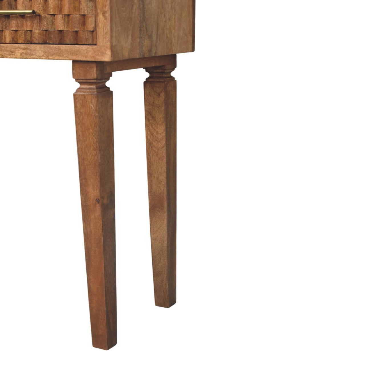Solid Wood Arno Console Table in Golden Teak,Brown,2-Drawers