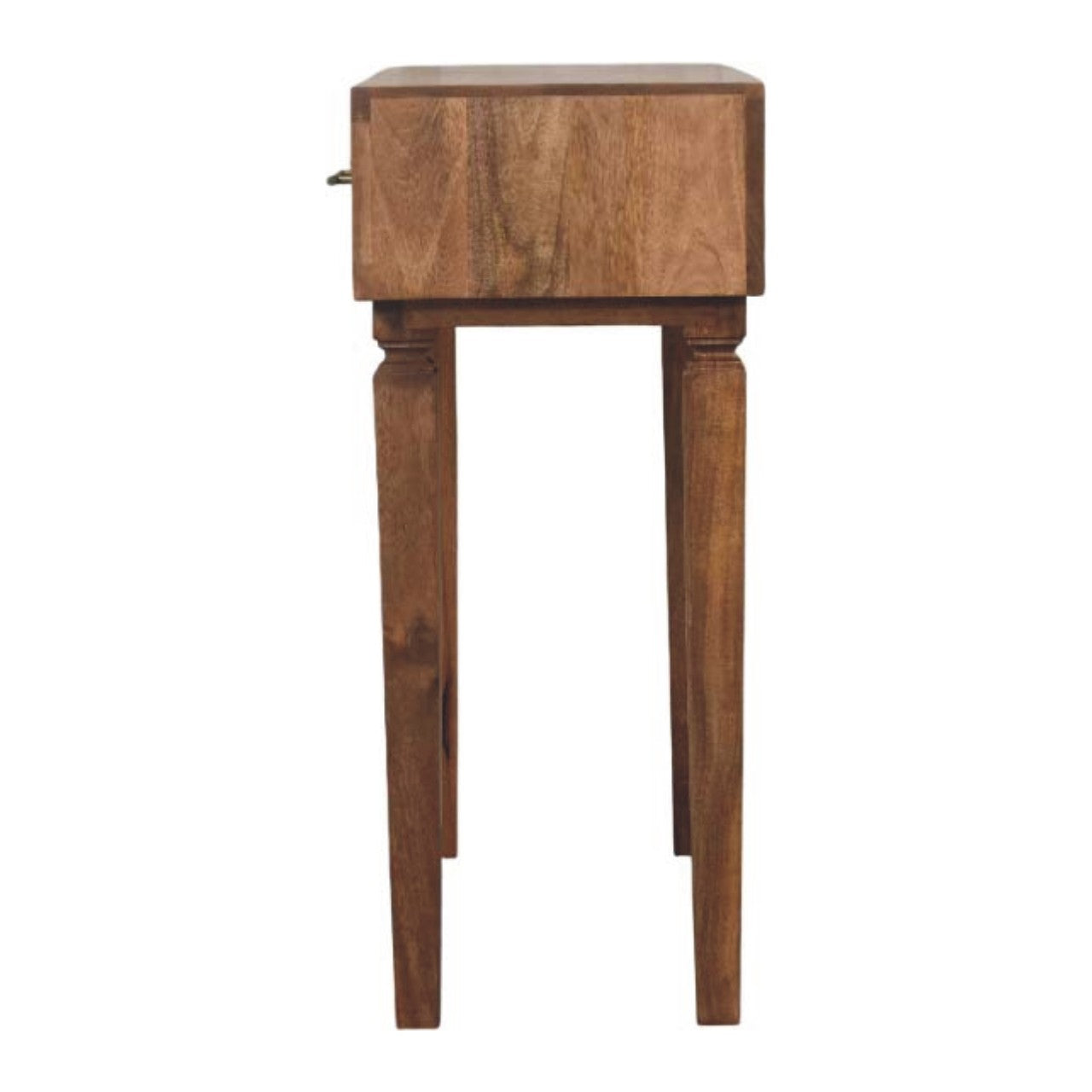 Solid Wood Arno Console Table in Golden Teak,Brown,2-Drawers